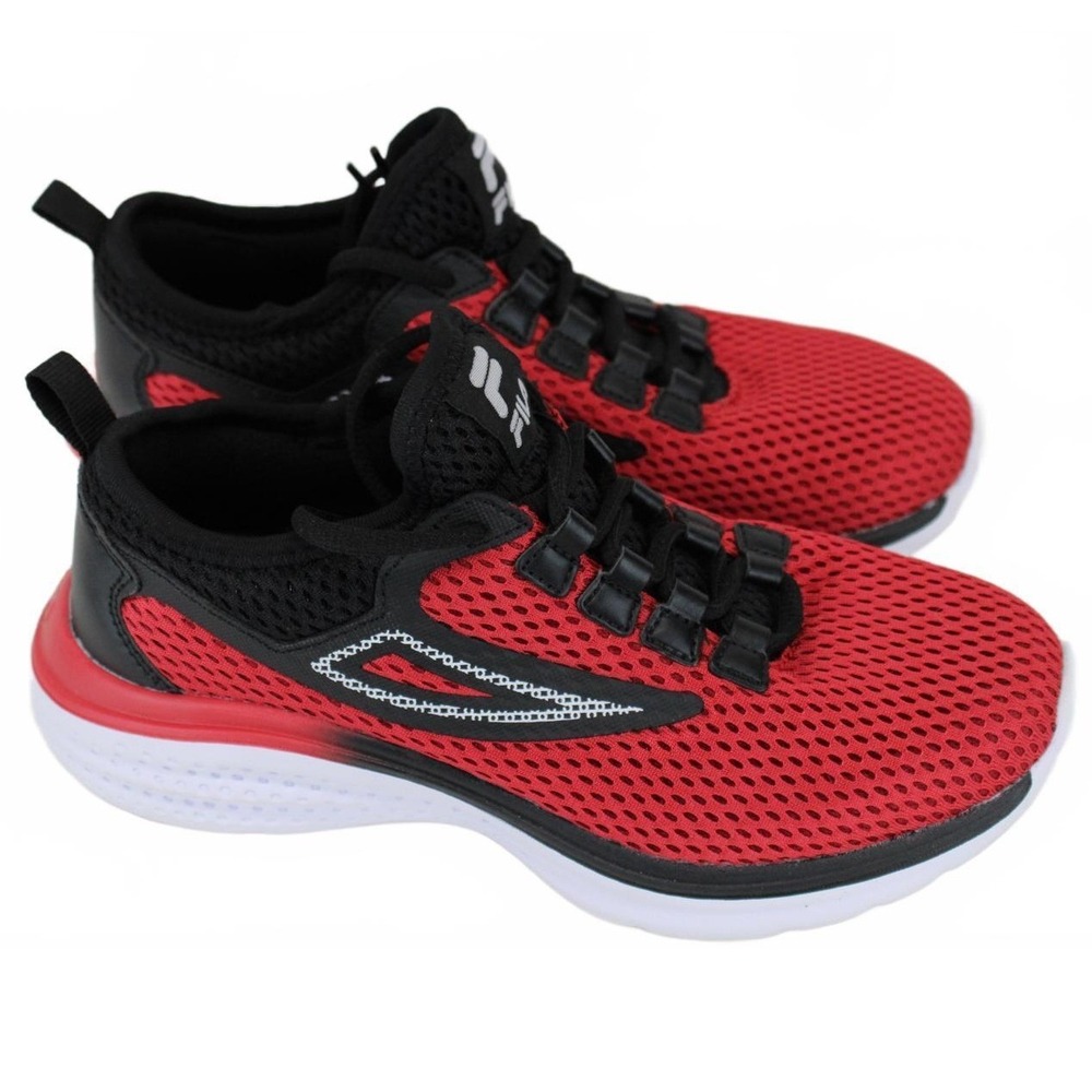 FILA 3RM02420-604 Mens Running Shoes Red Black Mesh Athletic Sneakers Size 4